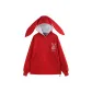 Bunny Ear Hoodie in China Red