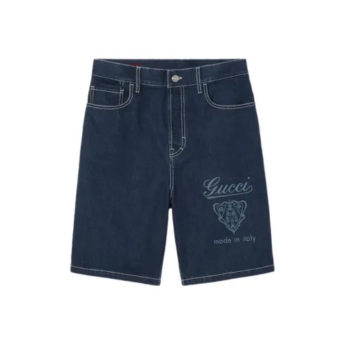 GUCCI Logo Detailed Denim Shorts