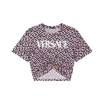 VERSACE Crop Tops Women's Black Pink