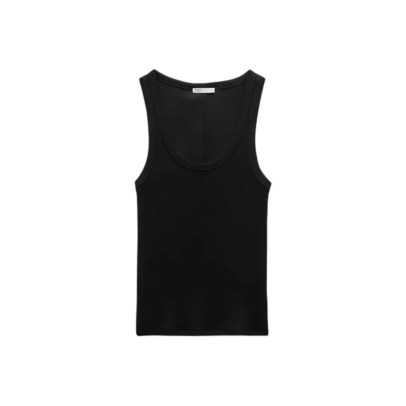 ZARA Tank Tops Women's Black-0