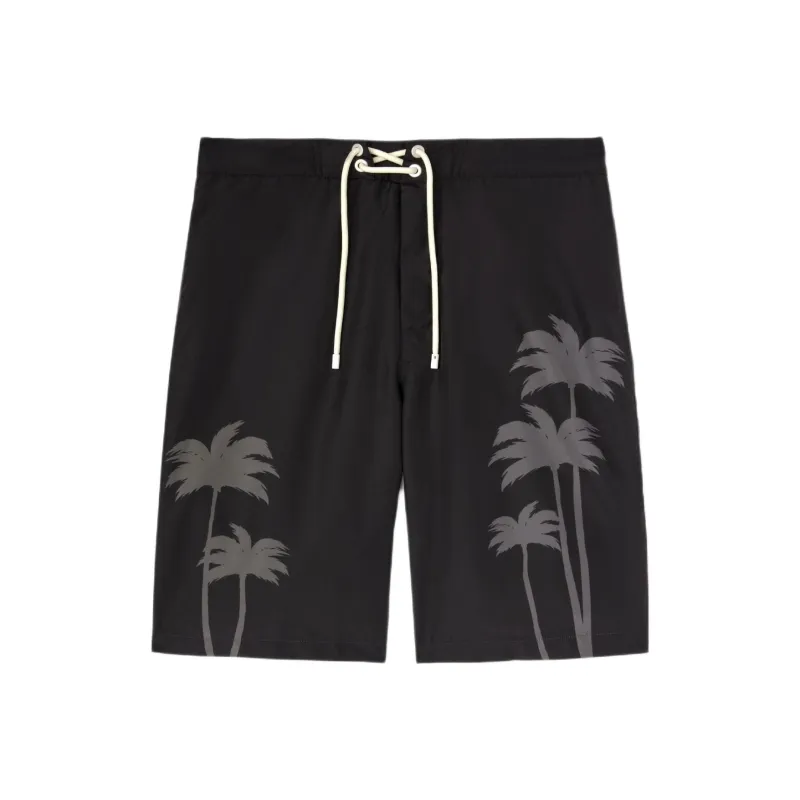PALM ANGELS Palms Printed Drawstring Swim Shorts-0