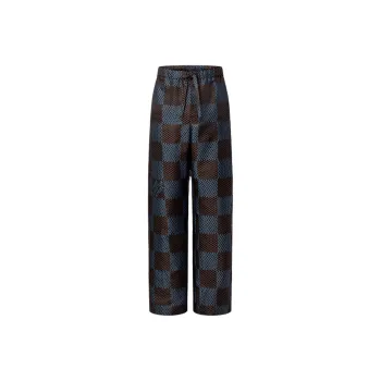 LOUIS VUITTON Damier Silk Pyjama Pants