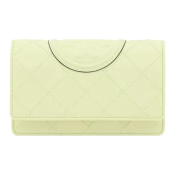 TORY BURCH Fleming Leather Crossbody Bag, Shoulder Bag Mini Women's Lemon Yellow