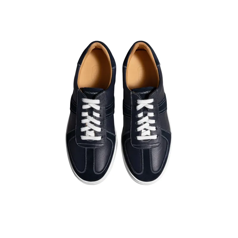 THOM WILLS Classic Vintage German Army Trainers Stylish Skateboarding Shoes Men's Dark Blue-2