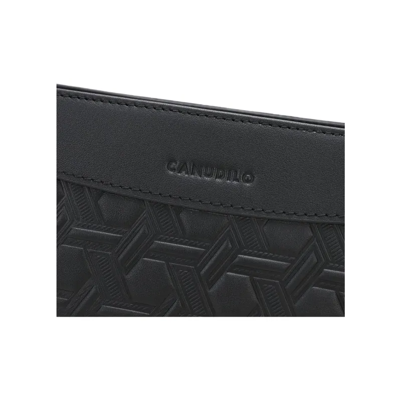 CANUDILO Cow Leather Clutch Regular Men's Black-4