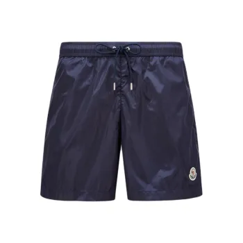 Moncler Logo Patch Drawstring Swim Trunks