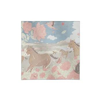 HERMES Silk, Mulberry Silk Scarves Unisex Beige