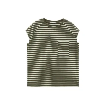 UNIQLO T Shirt Women's Vintage Coffee White Stripes