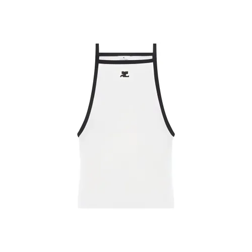 COURREGES Light Ribs Contrast Tank Top 'Ocean Blue/Black'