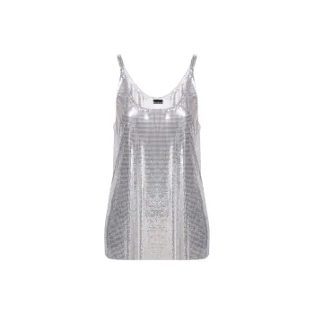 Paco Rabanne Sleeveless Metallic Mesh Tank Top