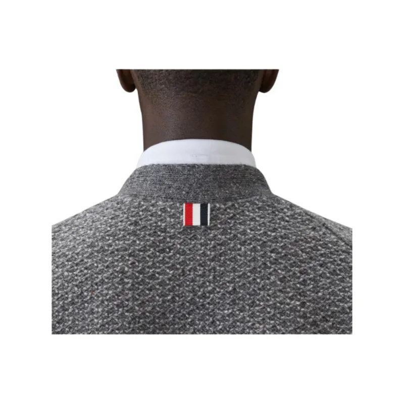 THOM BROWNE V neck Chunky knit Cardigan-5