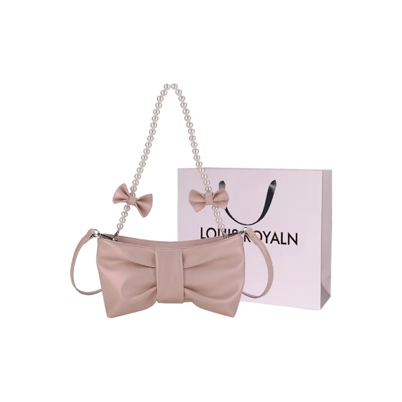 LOUIS ROYALN Pu Shoulder Bag, Crossbody Bag Regular Women's Moon White/Rouge Pink/Black-5