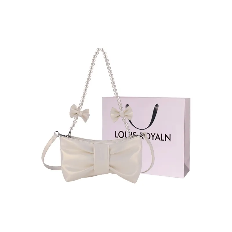 LOUIS ROYALN Pu Shoulder Bag, Crossbody Bag Regular Women's Moon White/Rouge Pink/Black-1