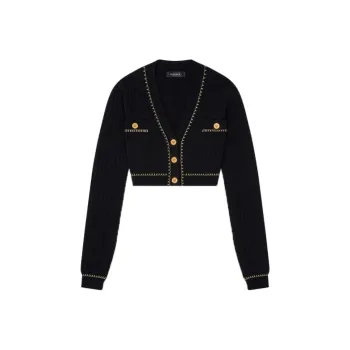 VERSACE Crop Tops Women's Black