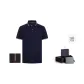 Blue Polo Shirt+Black Wallet