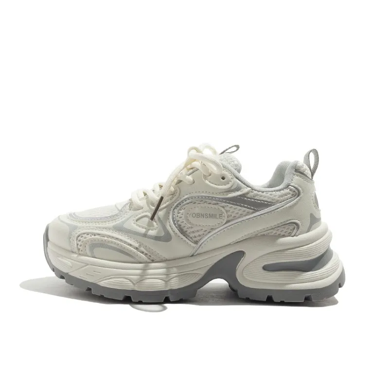 BEIER Lightweight Low Top Chunky Sneakers Women's Beige-0