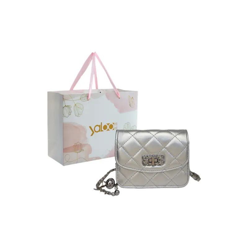 Yalu PU Crossbody Bag Unisex Black/White/Silver-10