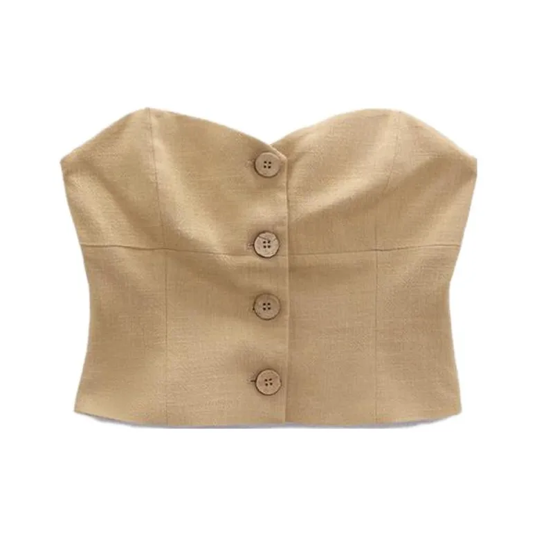 ZARA Tank Tops Women's Tan-0