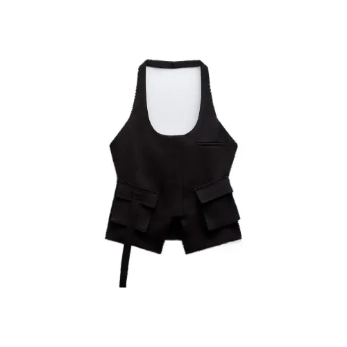 ZARA Tank Tops Women's Black
