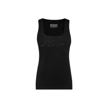 PHILIPP PLEIN Logo embroidered Tank Top