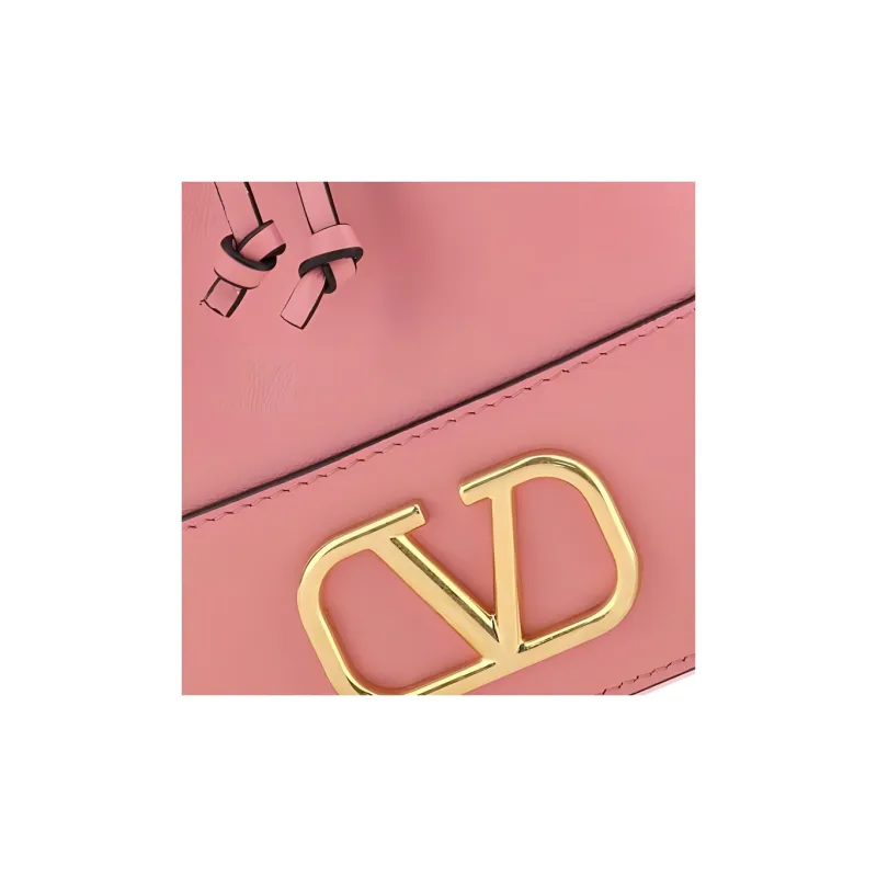 Valentino Vlogo Lambskin Bucket Bag Shoulder Bag Crossbody Bag Mini Women's Pink-3