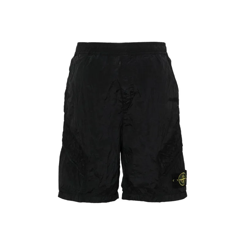 STONE ISLAND Compass badge Crinkled Shorts-0