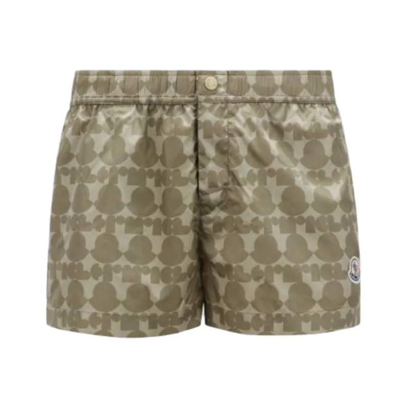 Moncler Swimming Shorts Men's White Green-0