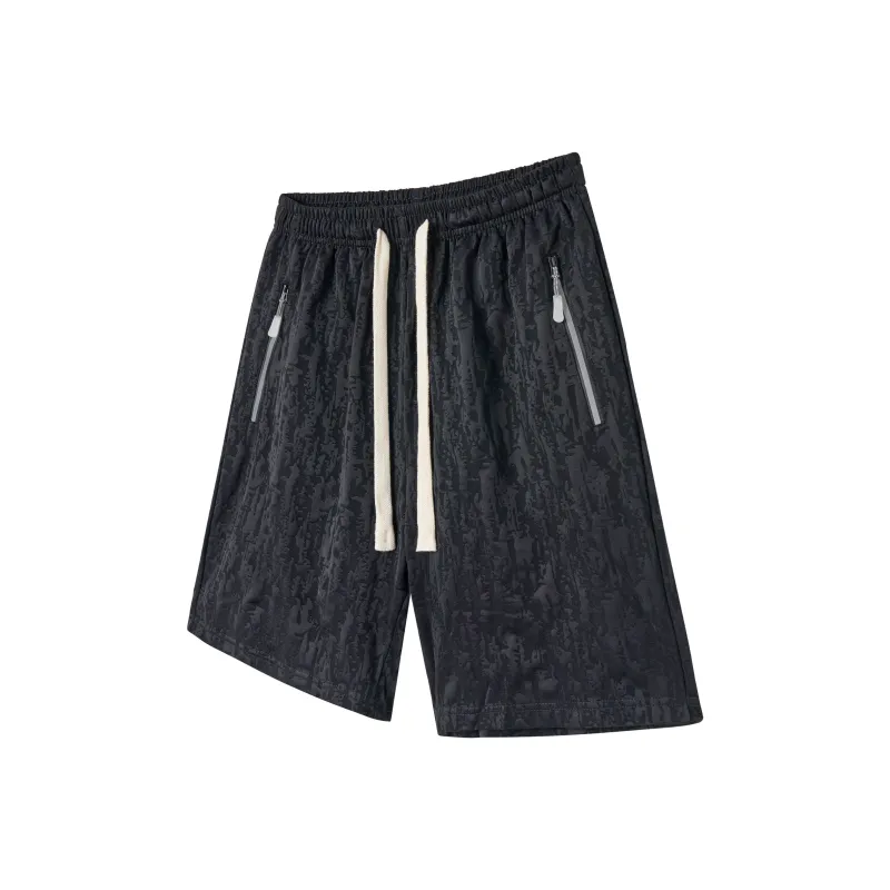 BIENKIMIIYE Casual Shorts Unisex Black Ice Silk-0