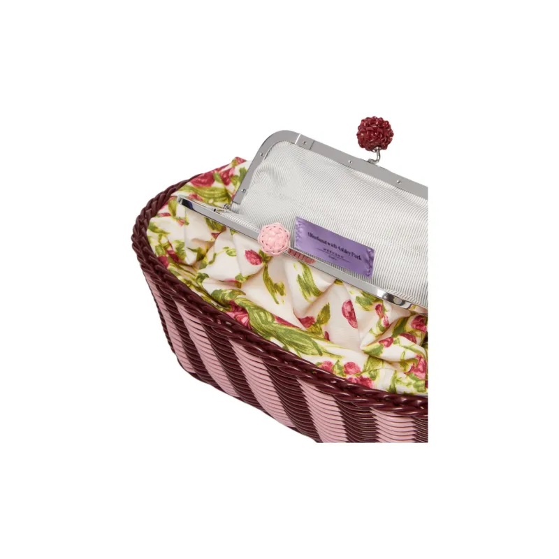 WEEKEND MaxMara Pasticcino Canvas Portable Crossbody Bag, Shoulder Bag Medium Size Women's Pink & Purple-3