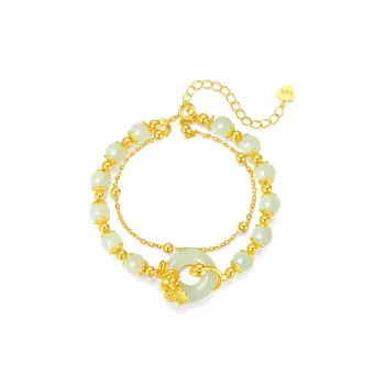 CGC Hetian Jade Bracelets Pale Greenish White Jade Women's