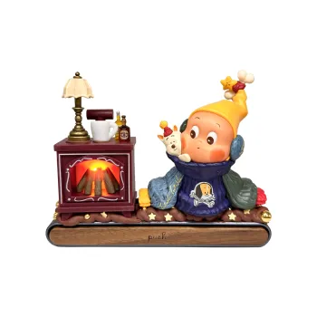 [Set Scenery & Resculpt] POP MART From Stars Collection Car Parking Sign, Warm Fireplace, Brown Hang Tag Box 12cm