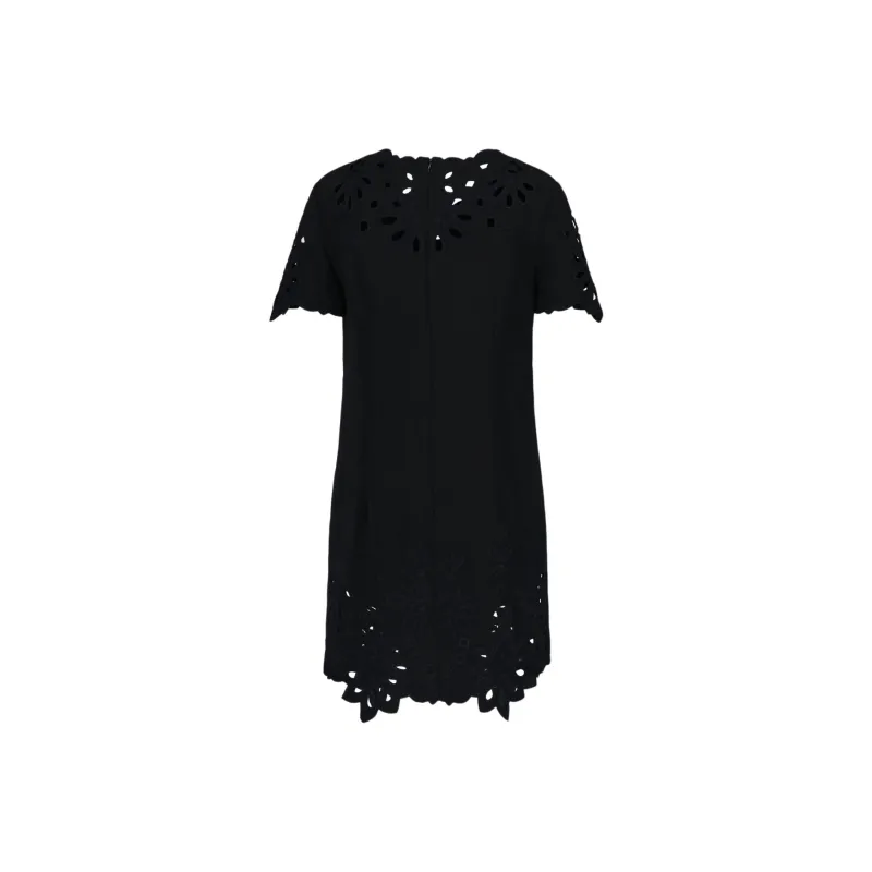 ERMANNO SCERVINO Cut Out Embroidered Shift Mini Dress-1