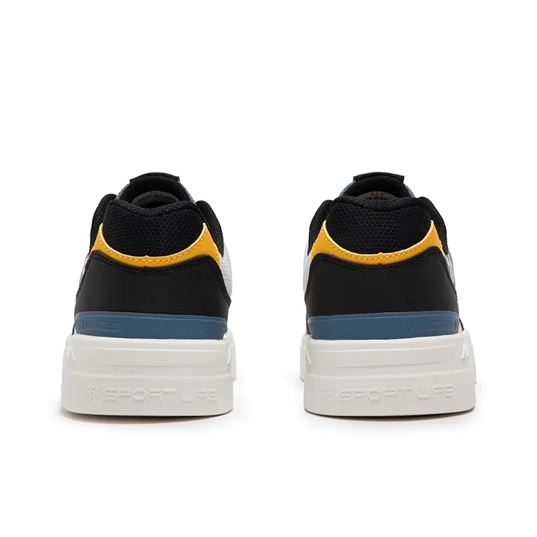 361° Abrasion Resistant Low Top Skateboard Shoes Men's Black White-3