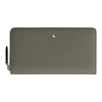 MONTBLANC Grain Cow Leather Wallet Men's Medium Gray