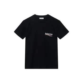 Balenciaga Women's Political Campaign Small Fit T Shirt Black