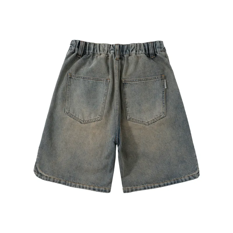 KM Denim Shorts Unisex Yellow Mud-1