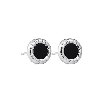 MAGICPOLE Sterling Silver Stud Earrings Men's Black