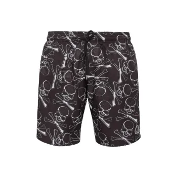 PHILIPP PLEIN Skull print Drawstring Swim Trunks