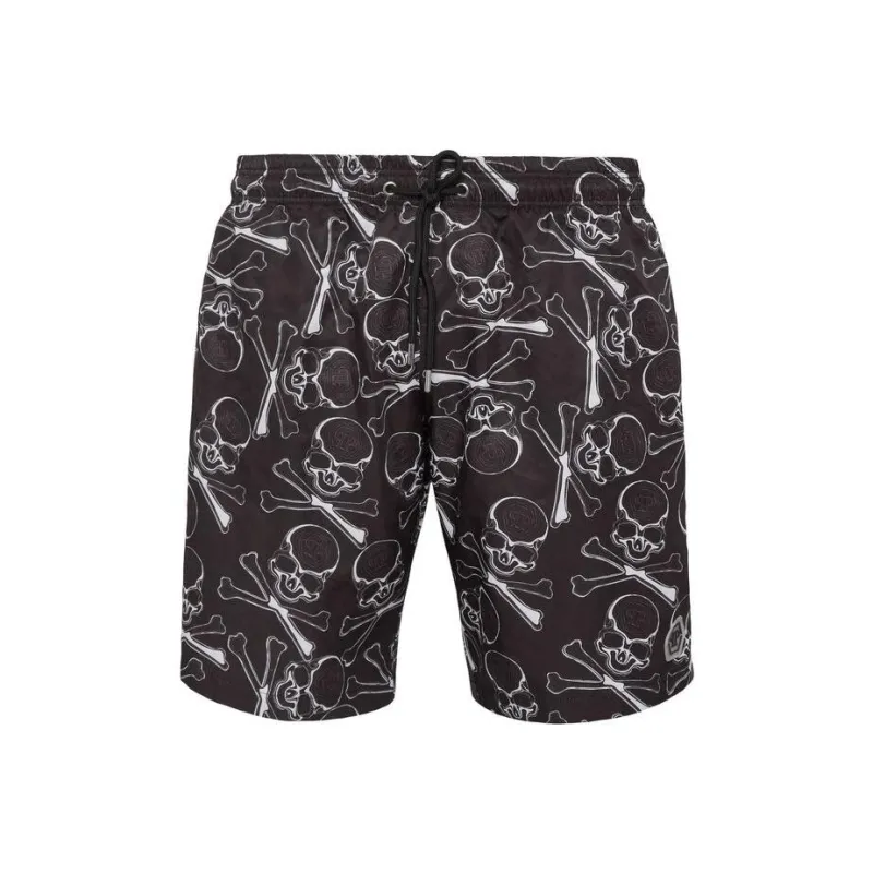 PHILIPP PLEIN Skull print Drawstring Swim Trunks-0