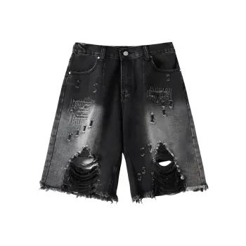 UPZCY Denim Shorts Unisex Black