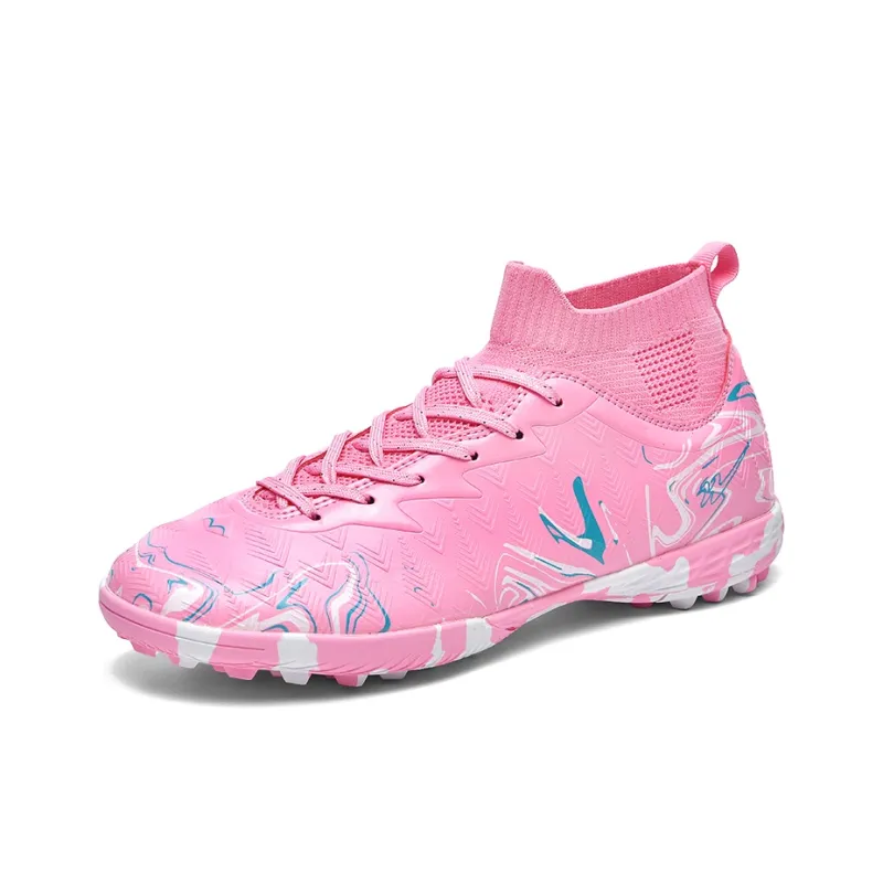 Binary TF Turf Cushioning Abrasion Resistant Lightweight Slip Resistant Soccer Shoes Unisex Rose Pink-1