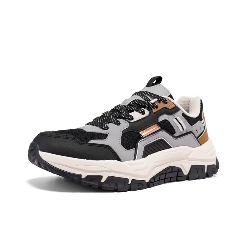 361° Anti-Slip Wear-Resistant Low-Top Casual Shoes Men's Black Gray-2