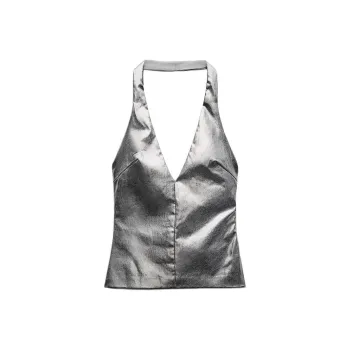 ZARA Tank Tops Women's Silver