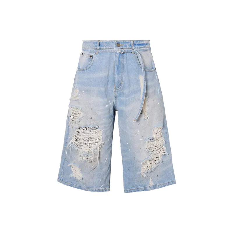 ROCAWEAR Denim Shorts Unisex Washed Blue-0
