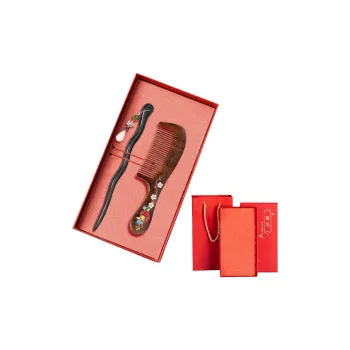 ANTINOB New Chinese Style Traditional Comb Women's Ebony Wooden Comb & Pin Set Hairdressing Tool Portable