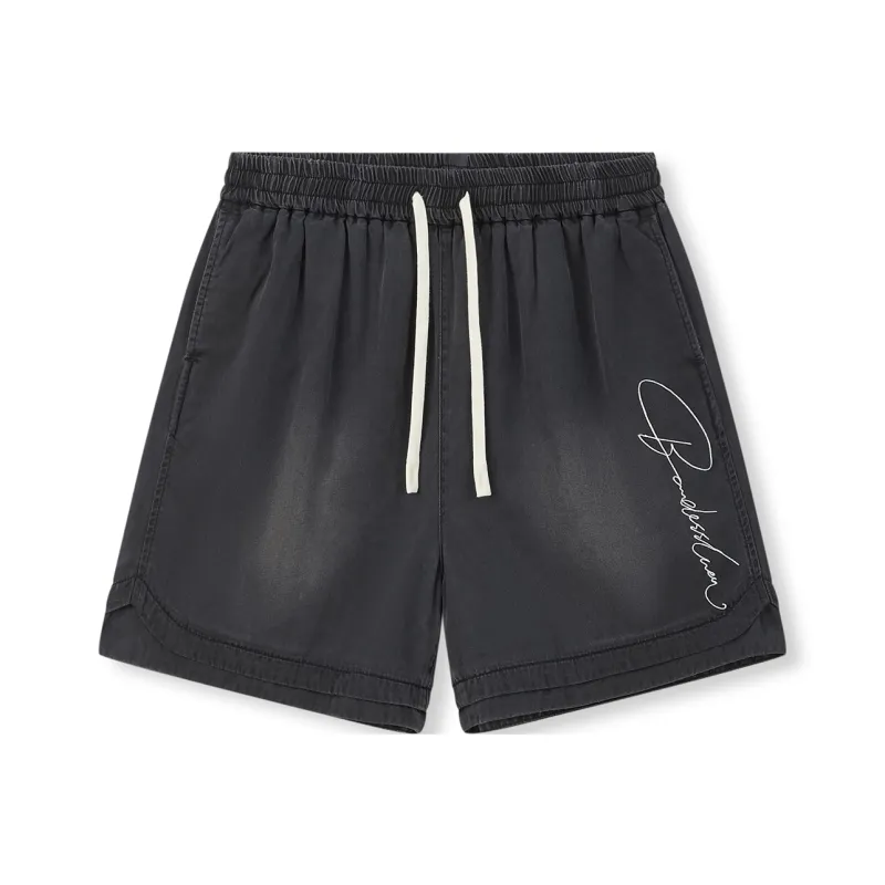 BONELESS Denim Shorts Unisex Black-0