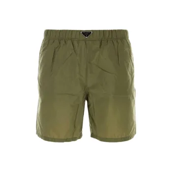 PRADA Triangle Logo Mid Rise Swim Shorts