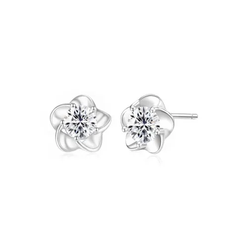 Love Link 925 Sterling Silver Stud Earrings Women's
