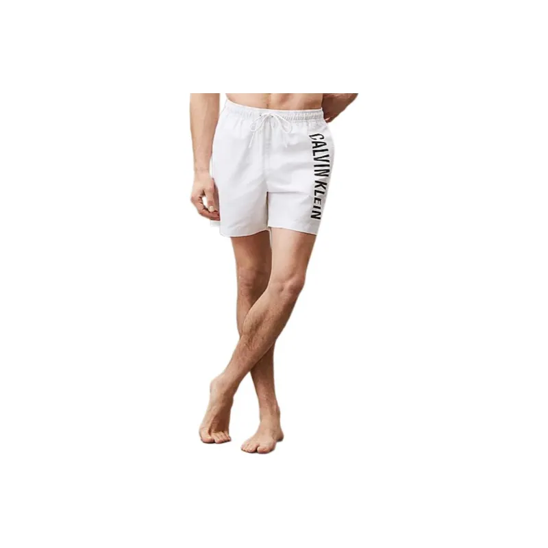 CALVIN KLEIN Swimming Shorts Europe Version Men's White-0