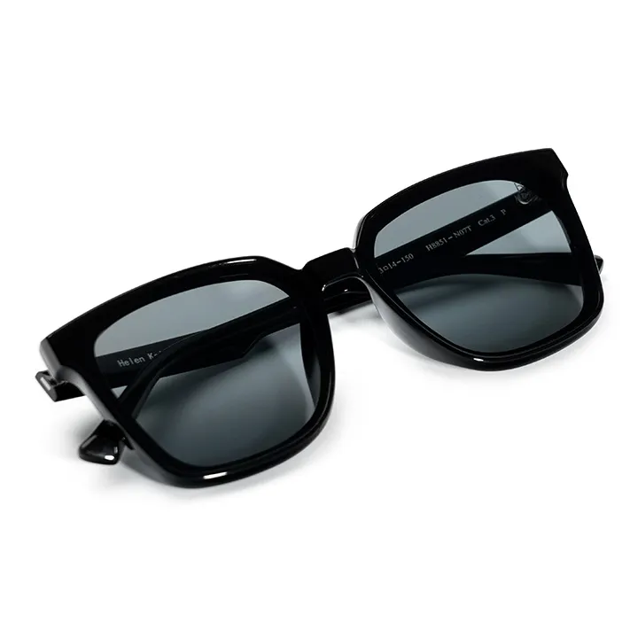HELEN KELLER Plate Frame Square Sunglasses Unisex-4